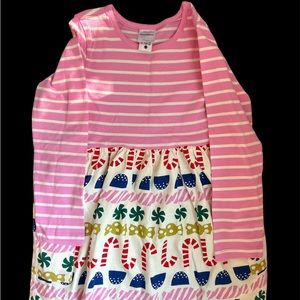 Hanna Andersson Pink Stripe Holiday Sweets Mixie Play Dress Size US 5T Size 110